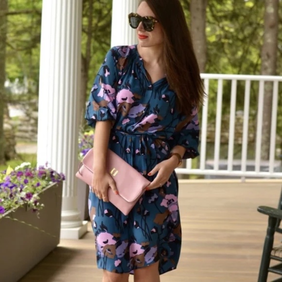 $395 TUCKER "The Market Dress" in Floral Print Silk Dress EUC/sz M - Picture 1 of 16
